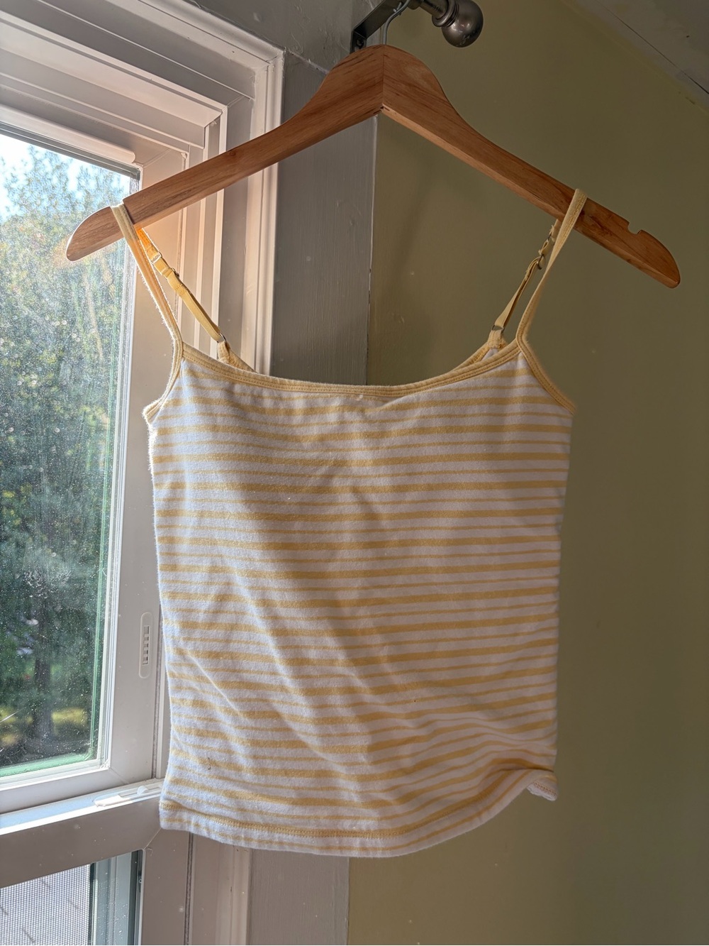 Abercrombie & Fitch Yellow and White Striped Camisole